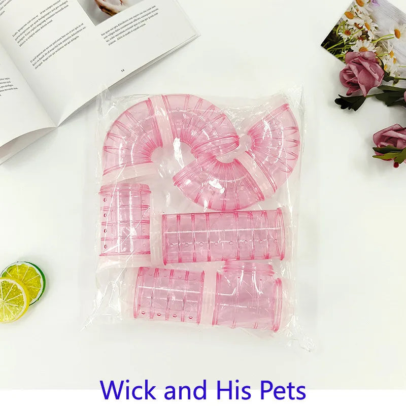 Hamster Tunnel Plastic Toy Rodent Training Channel Durable DIY Splicing Maze Tube External Pipeline for Small Animal Accessories