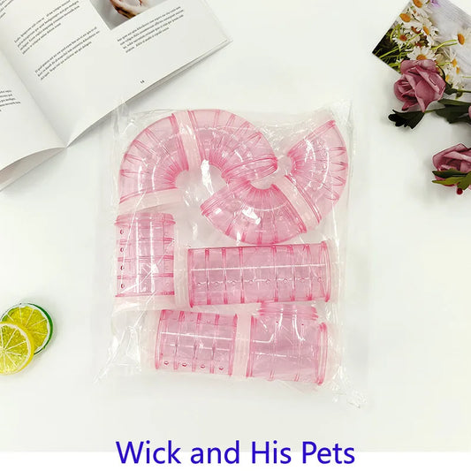 Hamster Tunnel Plastic Toy Rodent Training Channel Durable DIY Splicing Maze Tube External Pipeline for Small Animal Accessories